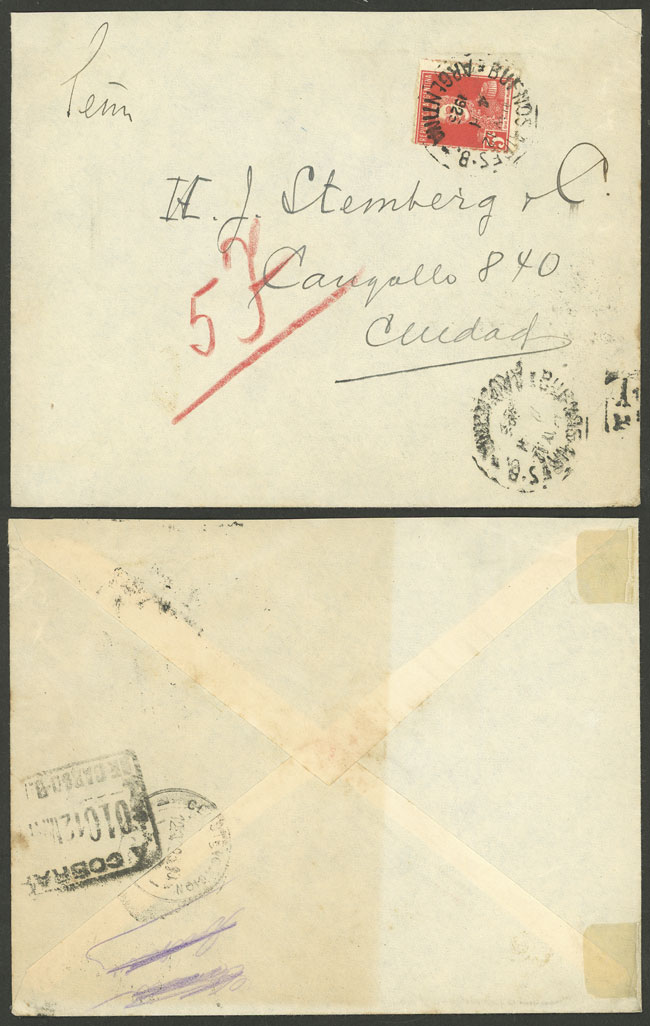 Lot 850 - Argentina postal history -  Guillermo Jalil - Philatino Auction # 2430 ARGENTINA: Very good selection of varied material (including rarities), with very convenient starts!