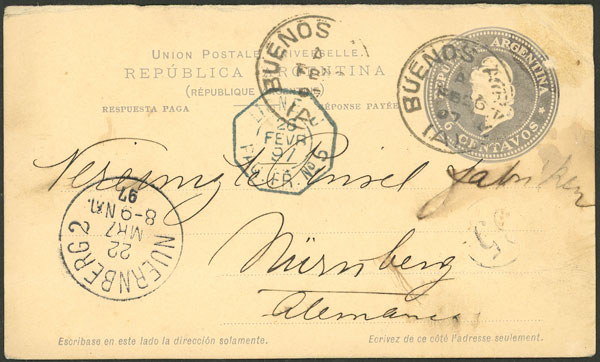 Lot 829 - Argentina postal history -  Guillermo Jalil - Philatino Auction # 2430 ARGENTINA: Very good selection of varied material (including rarities), with very convenient starts!
