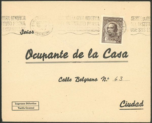 Lot 871 - Argentina postal history -  Guillermo Jalil - Philatino Auction # 2430 ARGENTINA: Very good selection of varied material (including rarities), with very convenient starts!