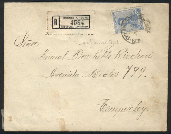 Lot 846 - Argentina postal history -  Guillermo Jalil - Philatino Auction # 2430 ARGENTINA: Very good selection of varied material (including rarities), with very convenient starts!