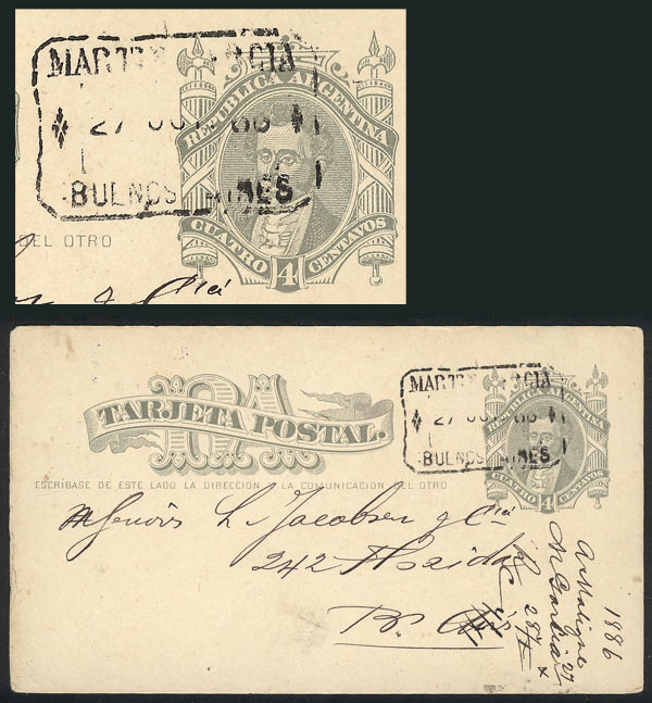 Lot 821 - Argentina postal history - Guillermo Jalil - Philatino Auction # 2430 ARGENTINA: Very good selection of varied material (including rarities), with very convenient starts! Lot 821 - Argentina postal history - Guillermo Jalil - Philatino Auction # 2430 ARGENTINA: Very good selection of varied material (including rarities), with very convenient starts!