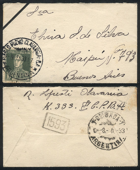 Lot 859 - Argentina postal history -  Guillermo Jalil - Philatino Auction # 2430 ARGENTINA: Very good selection of varied material (including rarities), with very convenient starts!