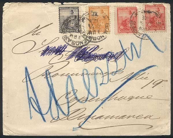 Lot 1392 - Argentina postal history - Guillermo Jalil - Philatino Auction # 2442 ARGENTINA: Super-economy auction with many interesting lots with VERY LOW PRICES! Lot 1392 - Argentina postal history - Guillermo Jalil - Philatino Auction # 2442 ARGENTINA: Super-economy auction with many interesting lots with VERY LOW PRICES!