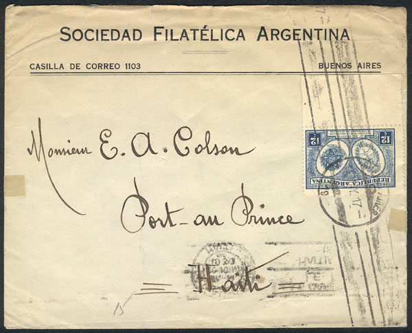 Lot 1421 - Argentina postal history - Guillermo Jalil - Philatino Auction # 2442 ARGENTINA: Super-economy auction with many interesting lots with VERY LOW PRICES! Lot 1421 - Argentina postal history - Guillermo Jalil - Philatino Auction # 2442 ARGENTINA: Super-economy auction with many interesting lots with VERY LOW PRICES!