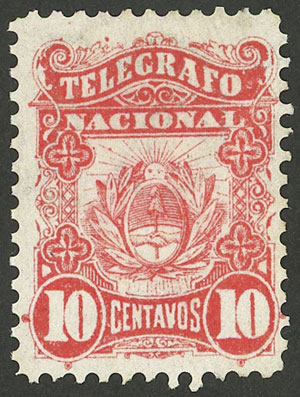 Lot 1376 - Argentina telegraph stamps -  Guillermo Jalil - Philatino Auction # 2448 ARGENTINA: