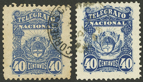 Lot 1377 - Argentina telegraph stamps -  Guillermo Jalil - Philatino Auction # 2448 ARGENTINA:
