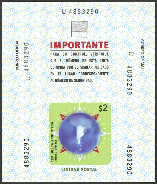 Lot 1392 - Argentina parcel post seals -  Guillermo Jalil - Philatino Auction # 2448 ARGENTINA: