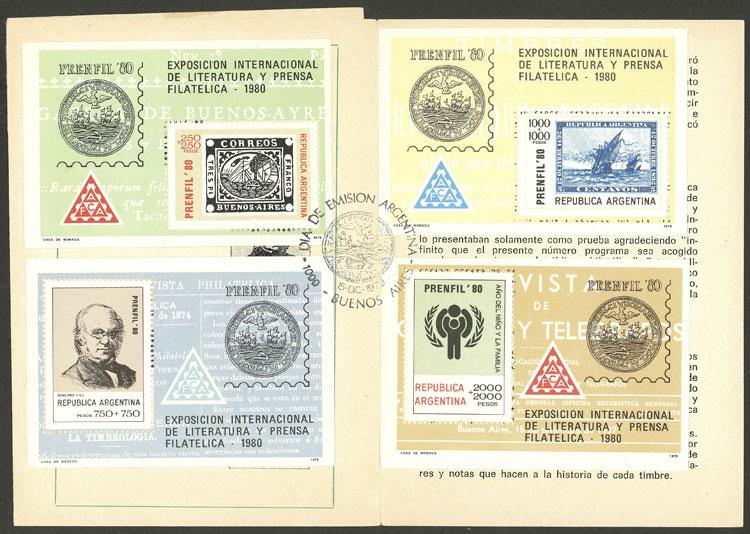 Lot 1256 - Argentina souvenir sheets - Guillermo Jalil - Philatino Auction # 2448 ARGENTINA: Lot 1256 - Argentina souvenir sheets - Guillermo Jalil - Philatino Auction # 2448 ARGENTINA: