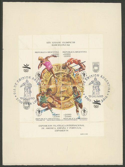 Lot 1275 - Argentina souvenir sheets - Guillermo Jalil - Philatino Auction # 2448 ARGENTINA: Lot 1275 - Argentina souvenir sheets - Guillermo Jalil - Philatino Auction # 2448 ARGENTINA:
