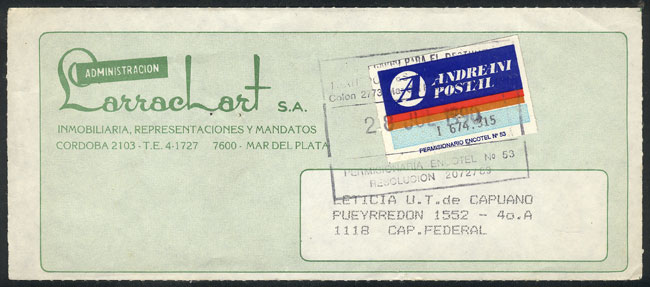 Lot 1499 - Argentina postal history - Guillermo Jalil - Philatino Auction # 2448 ARGENTINA: Lot 1499 - Argentina postal history - Guillermo Jalil - Philatino Auction # 2448 ARGENTINA: