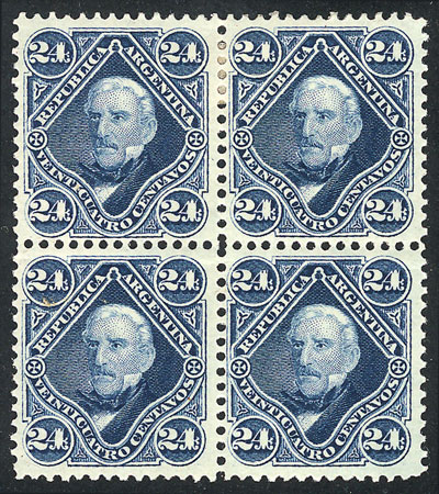 Lot 75 - Argentina general issues -  Guillermo Jalil - Philatino Auction # 2449 ARGENTINA: Very enjoyable general auction, with a lot of interesting material of all periods!!