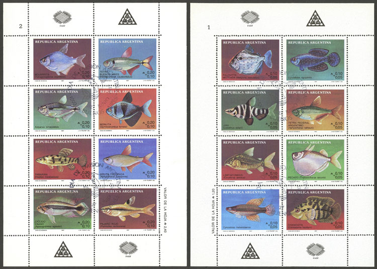 Lot 953 - Argentina souvenir sheets -  Guillermo Jalil - Philatino Auction # 2449 ARGENTINA: Very enjoyable general auction, with a lot of interesting material of all periods!!