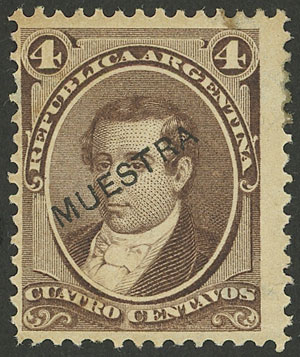 Lot 57 - Argentina general issues -  Guillermo Jalil - Philatino Auction # 2449 ARGENTINA: Very enjoyable general auction, with a lot of interesting material of all periods!!