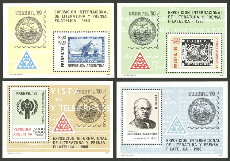 Lot 946 - Argentina souvenir sheets - Guillermo Jalil - Philatino Auction # 2449 ARGENTINA: Very enjoyable general auction, with a lot of interesting material of all periods!! Lot 946 - Argentina souvenir sheets - Guillermo Jalil - Philatino Auction # 2449 ARGENTINA: Very enjoyable general auction, with a lot of interesting material of all periods!!