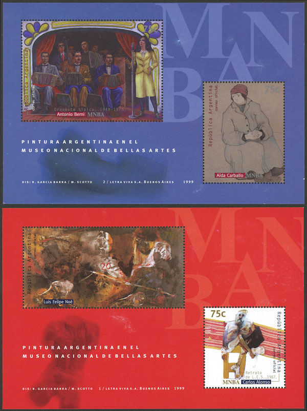Lot 970 - Argentina souvenir sheets -  Guillermo Jalil - Philatino Auction # 2449 ARGENTINA: Very enjoyable general auction, with a lot of interesting material of all periods!!