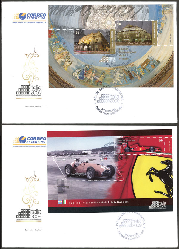 Lot 989 - Argentina souvenir sheets -  Guillermo Jalil - Philatino Auction # 2449 ARGENTINA: Very enjoyable general auction, with a lot of interesting material of all periods!!