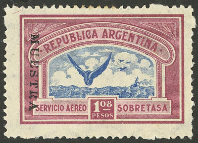 Lot 295 - Argentina general issues -  Guillermo Jalil - Philatino Auction # 2449 ARGENTINA: Very enjoyable general auction, with a lot of interesting material of all periods!!