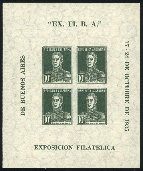 Lot 923 - Argentina souvenir sheets -  Guillermo Jalil - Philatino Auction # 2449 ARGENTINA: Very enjoyable general auction, with a lot of interesting material of all periods!!