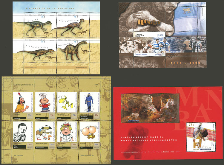 Lot 815 - Argentina souvenir sheets -  Guillermo Jalil - Philatino Auction # 2502 ARGENTINA: Budget auction with very good material of all periods, including rarities!