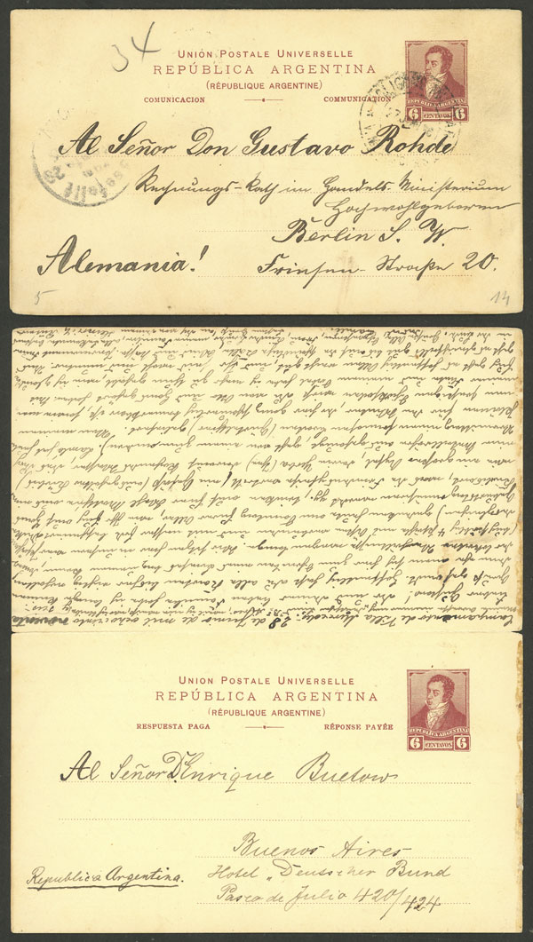 Lot 878 - Argentina Postal stationery - Guillermo Jalil - Philatino Auction # 2505 ARGENTINA: Budget auction with very good material of all periods, including rarities! Lot 878 - Argentina Postal stationery - Guillermo Jalil - Philatino Auction # 2505 ARGENTINA: Budget auction with very good material of all periods, including rarities!