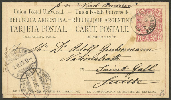 Lot 876 - Argentina Postal stationery - Guillermo Jalil - Philatino Auction # 2505 ARGENTINA: Budget auction with very good material of all periods, including rarities! Lot 876 - Argentina Postal stationery - Guillermo Jalil - Philatino Auction # 2505 ARGENTINA: Budget auction with very good material of all periods, including rarities!