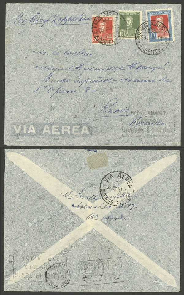 Lot 1534 - Argentina postal history -  Guillermo Jalil - Philatino Auction # 2511 ARGENTINA: 