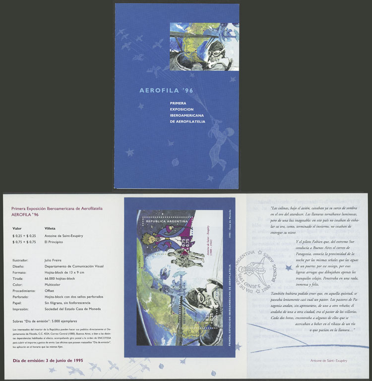 Lot 1404 - Argentina souvenir sheets -  Guillermo Jalil - Philatino Auction # 2511 ARGENTINA: 