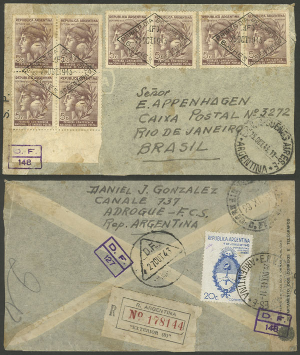 Lot 1545 - Argentina postal history -  Guillermo Jalil - Philatino Auction # 2511 ARGENTINA: 