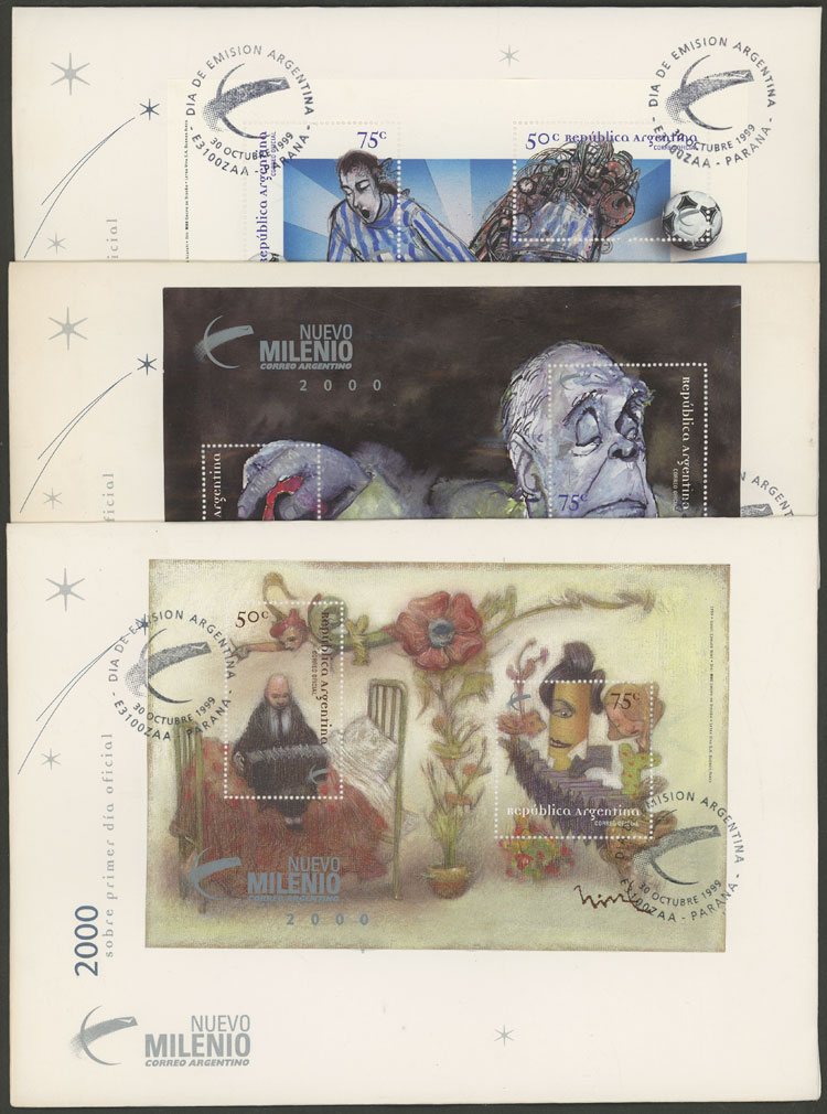 Lot 1413 - Argentina souvenir sheets -  Guillermo Jalil - Philatino Auction # 2511 ARGENTINA: 