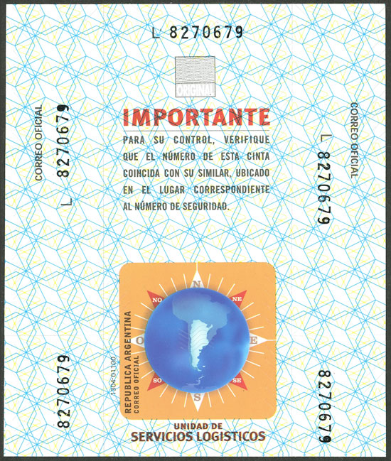 Lot 1424 - Argentina parcel post seals -  Guillermo Jalil - Philatino Auction # 2511 ARGENTINA: 