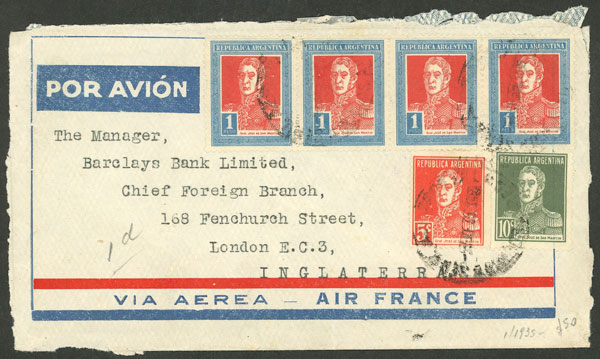 Lot 1535 - Argentina postal history -  Guillermo Jalil - Philatino Auction # 2511 ARGENTINA: 