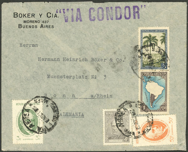 Lot 1538 - Argentina postal history -  Guillermo Jalil - Philatino Auction # 2511 ARGENTINA: 