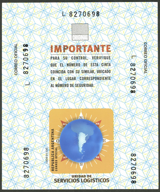 Lot 1425 - Argentina parcel post seals -  Guillermo Jalil - Philatino Auction # 2511 ARGENTINA: 