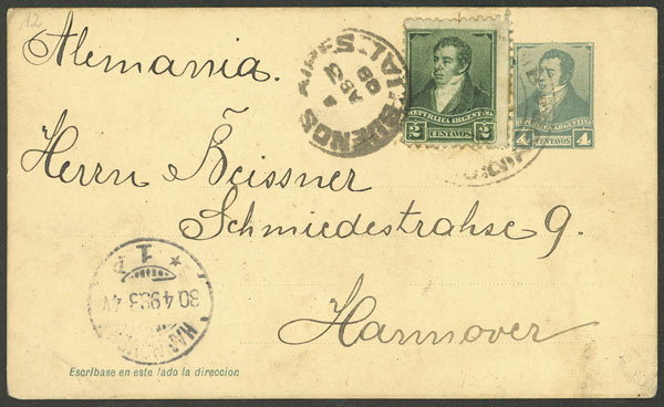 Lot 1508 - Argentina postal history -  Guillermo Jalil - Philatino Auction # 2511 ARGENTINA: 