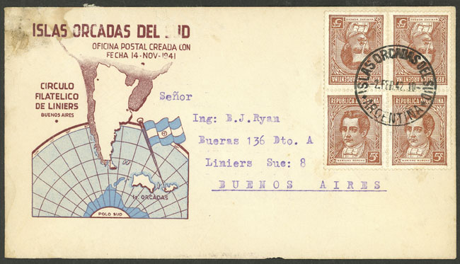 Lot 4 - argentine antarctica postal history -  Guillermo Jalil - Philatino Auction # 2511 ARGENTINA: 