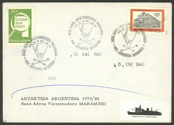 Lot 10 - argentine antarctica postal history -  Guillermo Jalil - Philatino Auction # 2511 ARGENTINA: 
