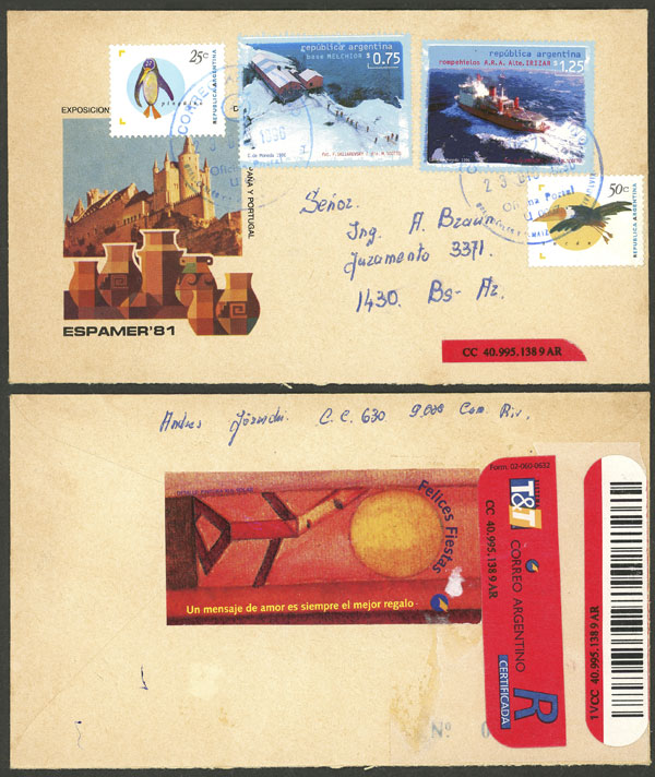 Lot 1596 - Argentina postal history - Guillermo Jalil - Philatino Auction # 2511 ARGENTINA: Lot 1596 - Argentina postal history - Guillermo Jalil - Philatino Auction # 2511 ARGENTINA: