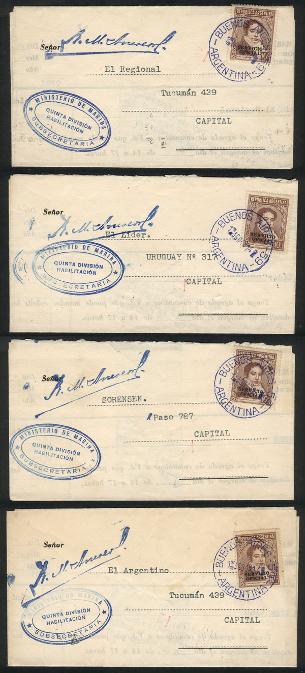 Lot 1554 - Argentina postal history - Guillermo Jalil - Philatino Auction # 2511 ARGENTINA: Lot 1554 - Argentina postal history - Guillermo Jalil - Philatino Auction # 2511 ARGENTINA: