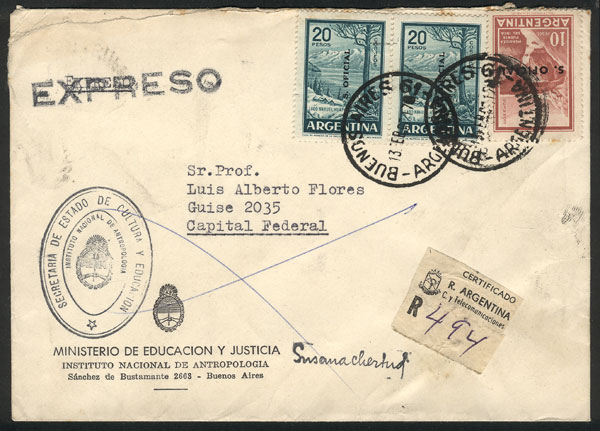 Lot 1571 - Argentina postal history - Guillermo Jalil - Philatino Auction # 2511 ARGENTINA: Lot 1571 - Argentina postal history - Guillermo Jalil - Philatino Auction # 2511 ARGENTINA: