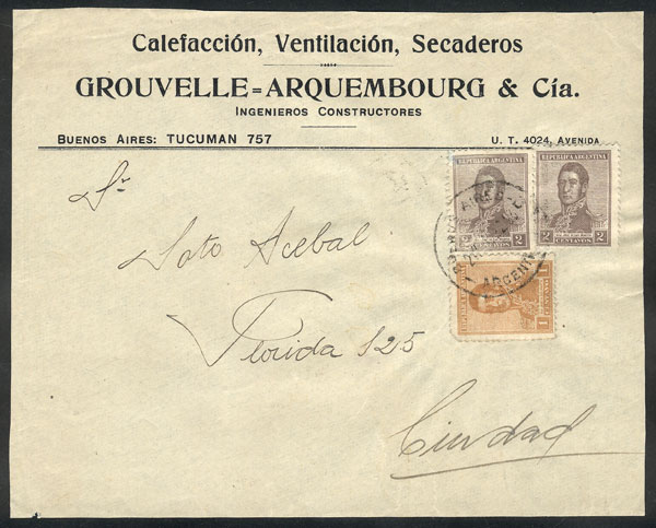 Lot 877 - Argentina postal history - Guillermo Jalil - Philatino Auction # 2518 ARGENTINA: Lot 877 - Argentina postal history - Guillermo Jalil - Philatino Auction # 2518 ARGENTINA: