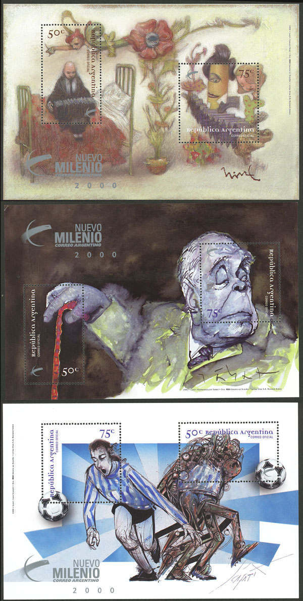 Lot 755 - Argentina souvenir sheets -  Guillermo Jalil - Philatino Auction # 2518 ARGENTINA: 
