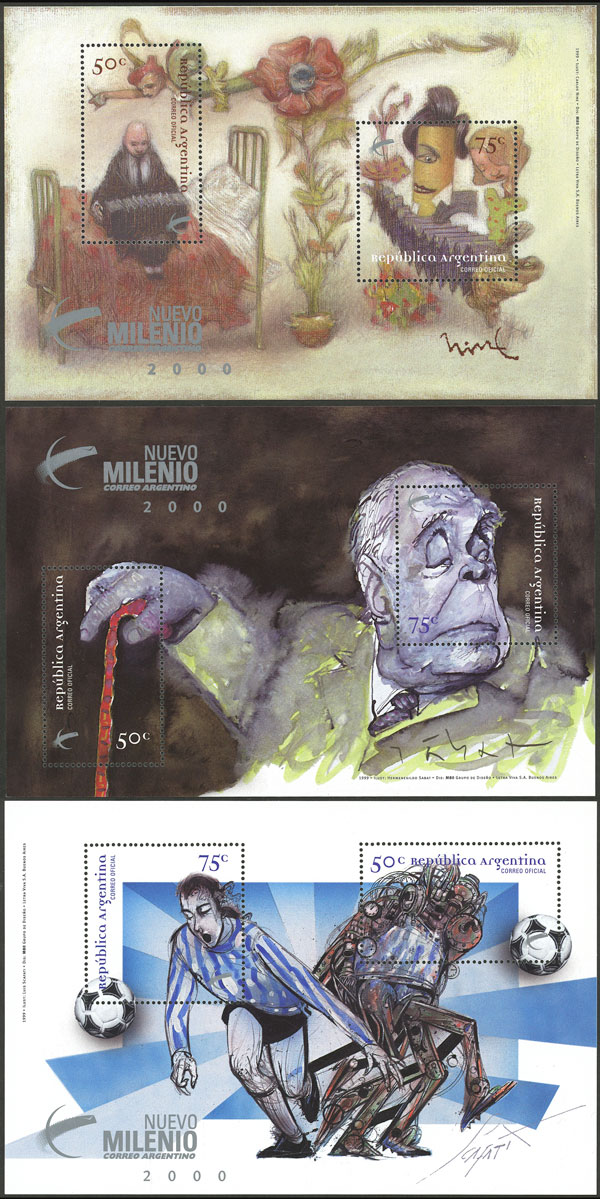 Lot 756 - Argentina souvenir sheets -  Guillermo Jalil - Philatino Auction # 2518 ARGENTINA: 