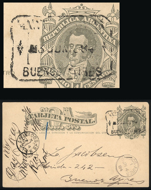 Lot 854 - Argentina postal history -  Guillermo Jalil - Philatino Auction # 2518 ARGENTINA: 