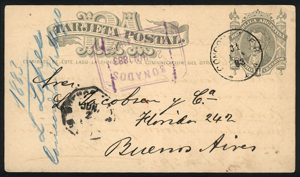 Lot 853 - Argentina postal history -  Guillermo Jalil - Philatino Auction # 2518 ARGENTINA: 