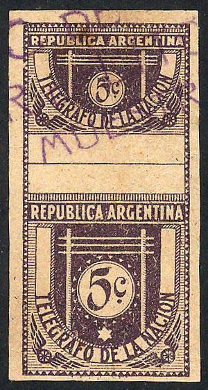 Lot 832 - Argentina telegraph stamps - Guillermo Jalil - Philatino Auction # 2518 ARGENTINA: Lot 832 - Argentina telegraph stamps - Guillermo Jalil - Philatino Auction # 2518 ARGENTINA: