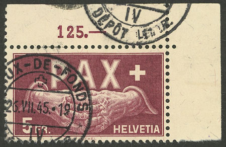 Lot 296 - Switzerland general issues - Guillermo Jalil - Philatino Auction # 2519 WORLDWIDE + ARGENTINA: Special May auction Lot 296 - Switzerland general issues - Guillermo Jalil - Philatino Auction # 2519 WORLDWIDE + ARGENTINA: Special May auction
