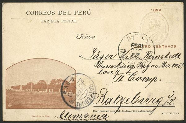 Lot 274 - Peru postal history -  Guillermo Jalil - Philatino Auction # 2519 WORLDWIDE + ARGENTINA: Special May auction