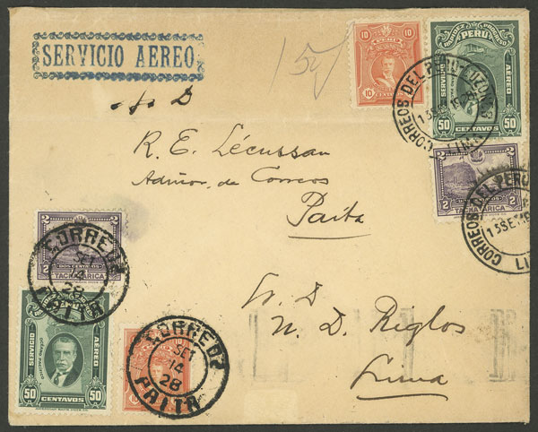 Lot 277 - Peru postal history - Guillermo Jalil - Philatino Auction # 2519 WORLDWIDE + ARGENTINA: Special May auction Lot 277 - Peru postal history - Guillermo Jalil - Philatino Auction # 2519 WORLDWIDE + ARGENTINA: Special May auction