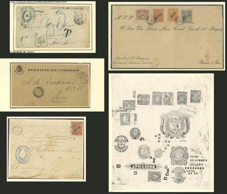Lot 229 - Paraguay official stamps -  Guillermo Jalil - Philatino Auction # 2519 WORLDWIDE + ARGENTINA: Special May auction