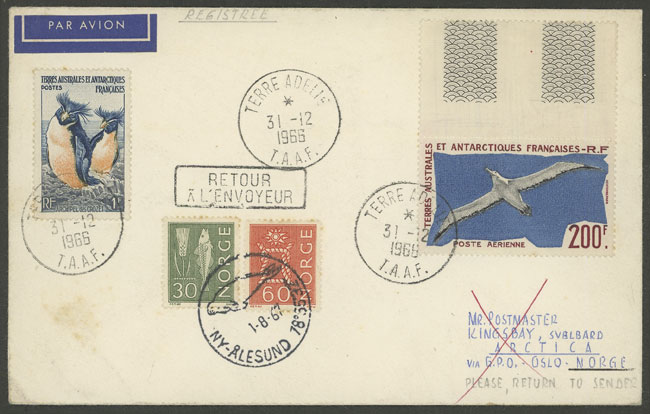Lot 299 - t.a.a.f. postal history - Guillermo Jalil - Philatino Auction # 2519 WORLDWIDE + ARGENTINA: Special May auction Lot 299 - t.a.a.f. postal history - Guillermo Jalil - Philatino Auction # 2519 WORLDWIDE + ARGENTINA: Special May auction